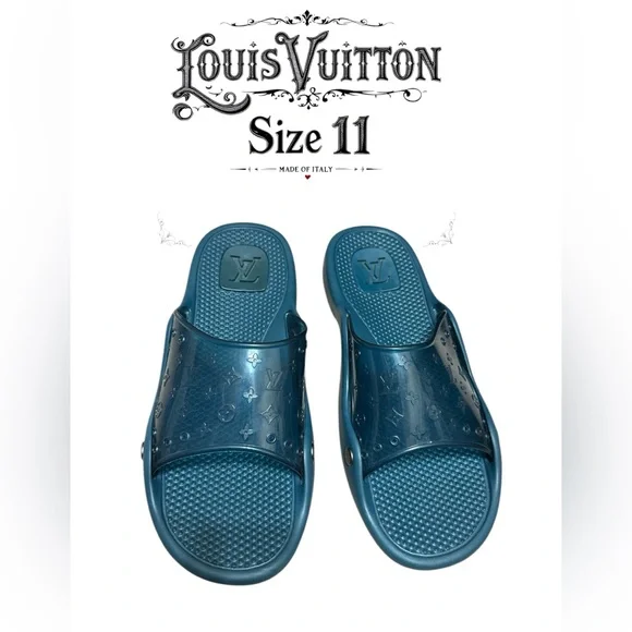 ? Louis Vuitton men’s rubber slides size 11 Louis Vuitton Louis Vuitton Monogram Waterfront Mule Slides  main image 4